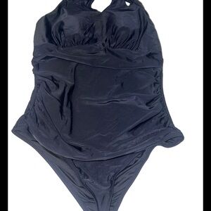 Cupshe Black One Piece Swimsuit with Ruched Design size L